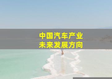 中国汽车产业未来发展方向