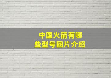 中国火箭有哪些型号图片介绍