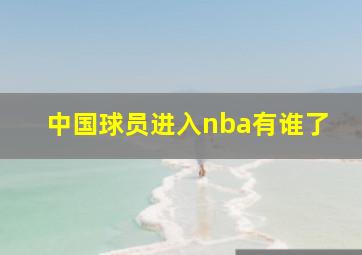 中国球员进入nba有谁了