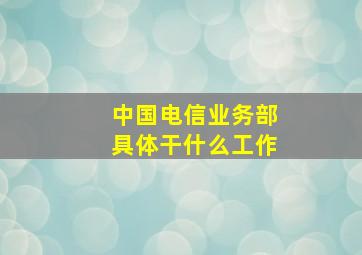 中国电信业务部具体干什么工作