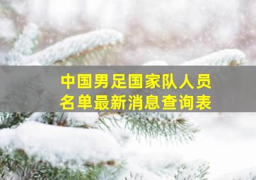 中国男足国家队人员名单最新消息查询表