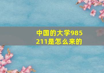 中国的大学985211是怎么来的