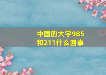 中国的大学985和211什么回事