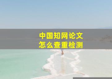 中国知网论文怎么查重检测