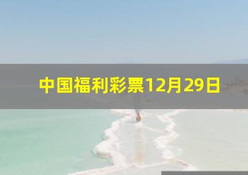 中国福利彩票12月29日