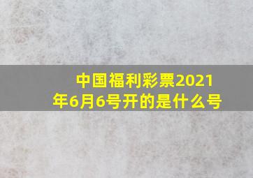 中国福利彩票2021年6月6号开的是什么号