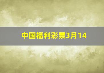 中国福利彩票3月14