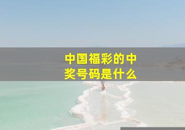 中国福彩的中奖号码是什么