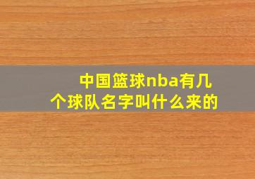 中国篮球nba有几个球队名字叫什么来的