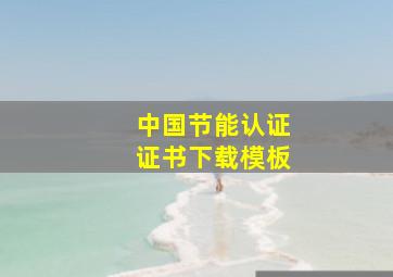 中国节能认证证书下载模板