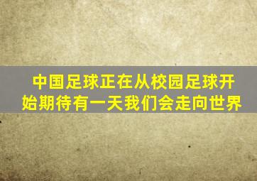 中国足球正在从校园足球开始期待有一天我们会走向世界