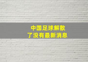 中国足球解散了没有最新消息