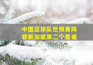 中国足球队世预赛阵容新加坡第二个是谁