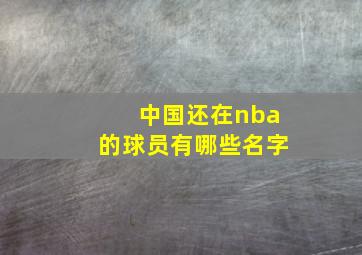 中国还在nba的球员有哪些名字