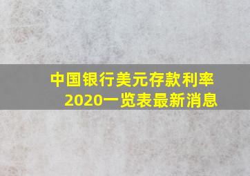 中国银行美元存款利率2020一览表最新消息