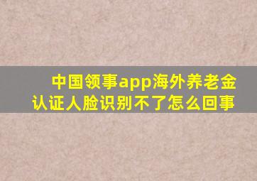 中国领事app海外养老金认证人脸识别不了怎么回事