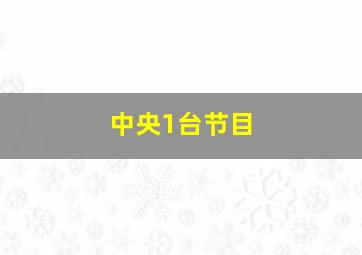 中央1台节目