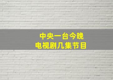 中央一台今晚电视剧几集节目