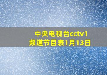 中央电视台cctv1频道节目表1月13日