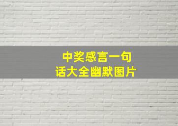 中奖感言一句话大全幽默图片