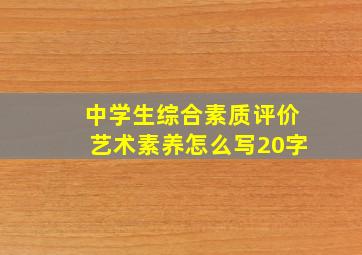 中学生综合素质评价艺术素养怎么写20字