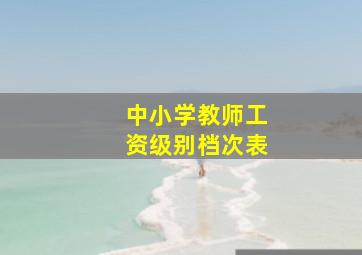 中小学教师工资级别档次表