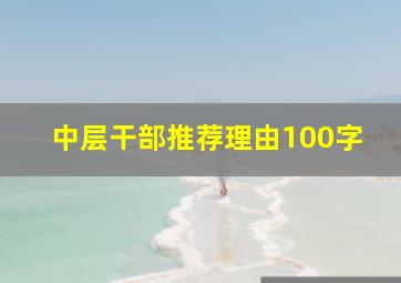 中层干部推荐理由100字