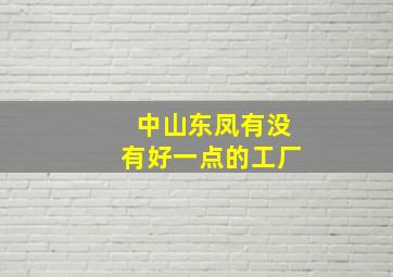 中山东凤有没有好一点的工厂