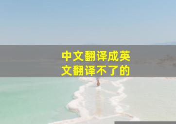 中文翻译成英文翻译不了的