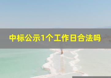 中标公示1个工作日合法吗