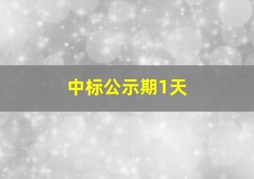 中标公示期1天