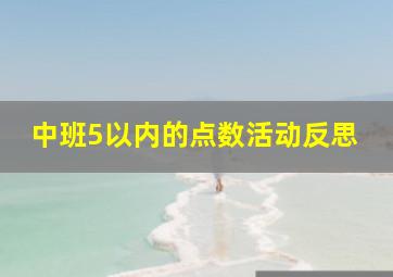 中班5以内的点数活动反思