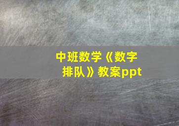 中班数学《数字排队》教案ppt