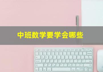 中班数学要学会哪些