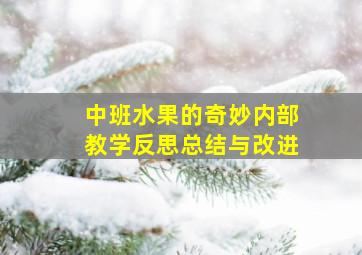 中班水果的奇妙内部教学反思总结与改进