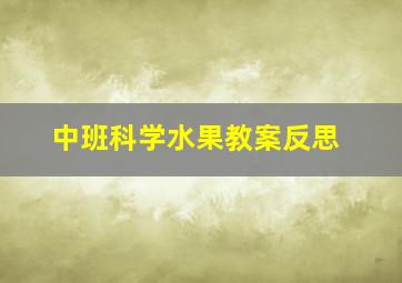 中班科学水果教案反思