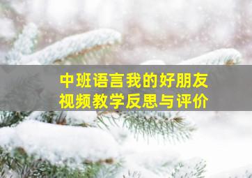 中班语言我的好朋友视频教学反思与评价