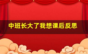 中班长大了我想课后反思