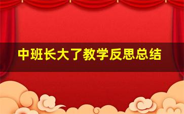 中班长大了教学反思总结