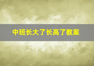 中班长大了长高了教案