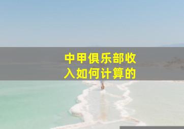 中甲俱乐部收入如何计算的