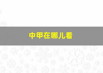 中甲在哪儿看