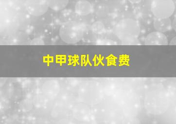 中甲球队伙食费