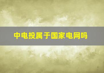 中电投属于国家电网吗