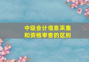 中级会计信息采集和资格审查的区别