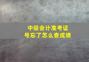 中级会计准考证号忘了怎么查成绩