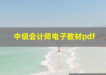 中级会计师电子教材pdf