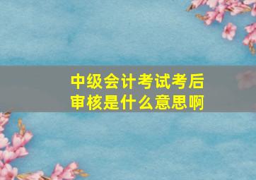 中级会计考试考后审核是什么意思啊