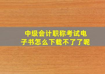 中级会计职称考试电子书怎么下载不了了呢