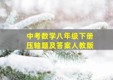 中考数学八年级下册压轴题及答案人教版